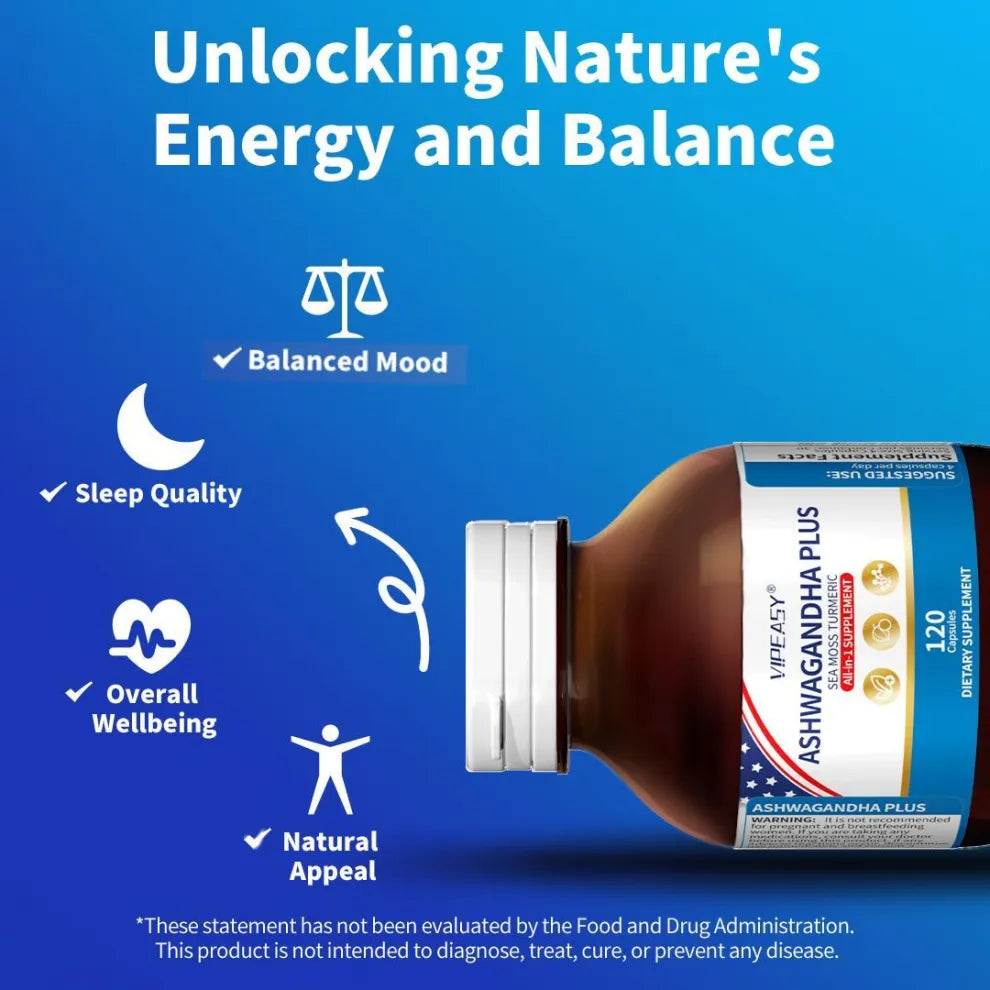 VIPEASY® ASHWAGANDHA PLUS Supplement -3Pack