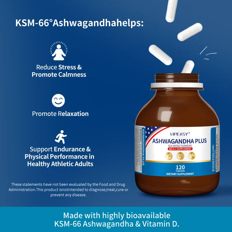VIPEASY® ASHWAGANDHA PLUS Supplement -3Pack