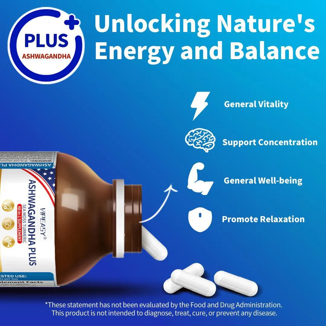 VIPEASY® ASHWAGANDHA PLUS Supplement -2Pack
